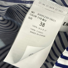 이미지를 갤러리 뷰어에 로드 , ENFOLD エンフォルド 25SS CIRCLE SHIRT ストライプサークルシャツ 300IS230-0601 38 ブルー 14716
