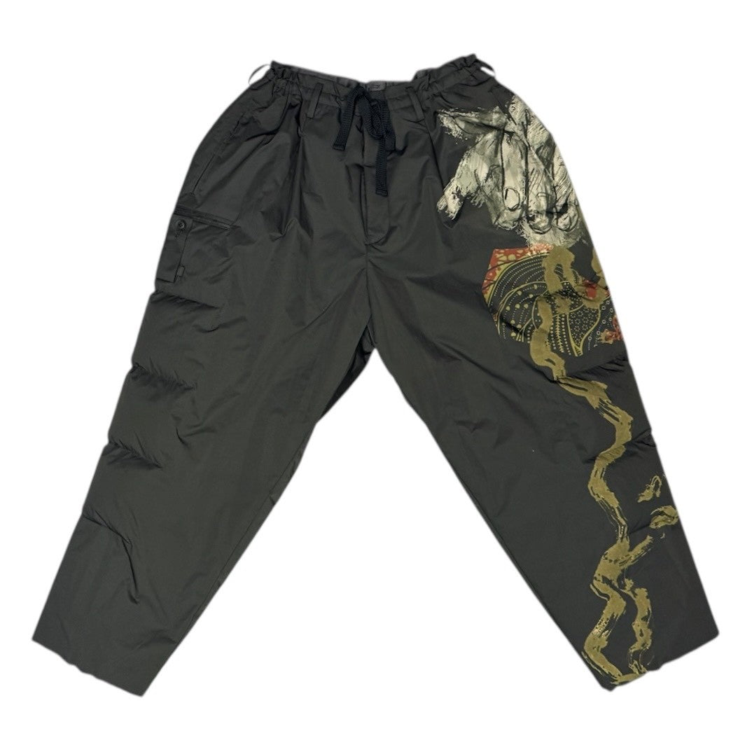 Yohji Yamamoto POUR HOMME ヨウジヤマモトプールオム 25AW KNEE TAB PADDED PRINTED PANTS リバーシブル中綿ワイドテーパードパンツ  HL-P48-921 2 ブラック 15178 Yohji Yamamoto POUR HOMME ヨウジヤマモトプールオム 25AW KNEE TAB