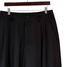 画像をギャラリービューアに読み込む, S&#39;YTE by yohji yamamoto サイト ヨウジヤマモト WASHER WOOL GABARDINE CUT-OUT STRIPED PANTS ウールギャバジンツータックパンツ 2 ブラック UT-P21-101 14820
