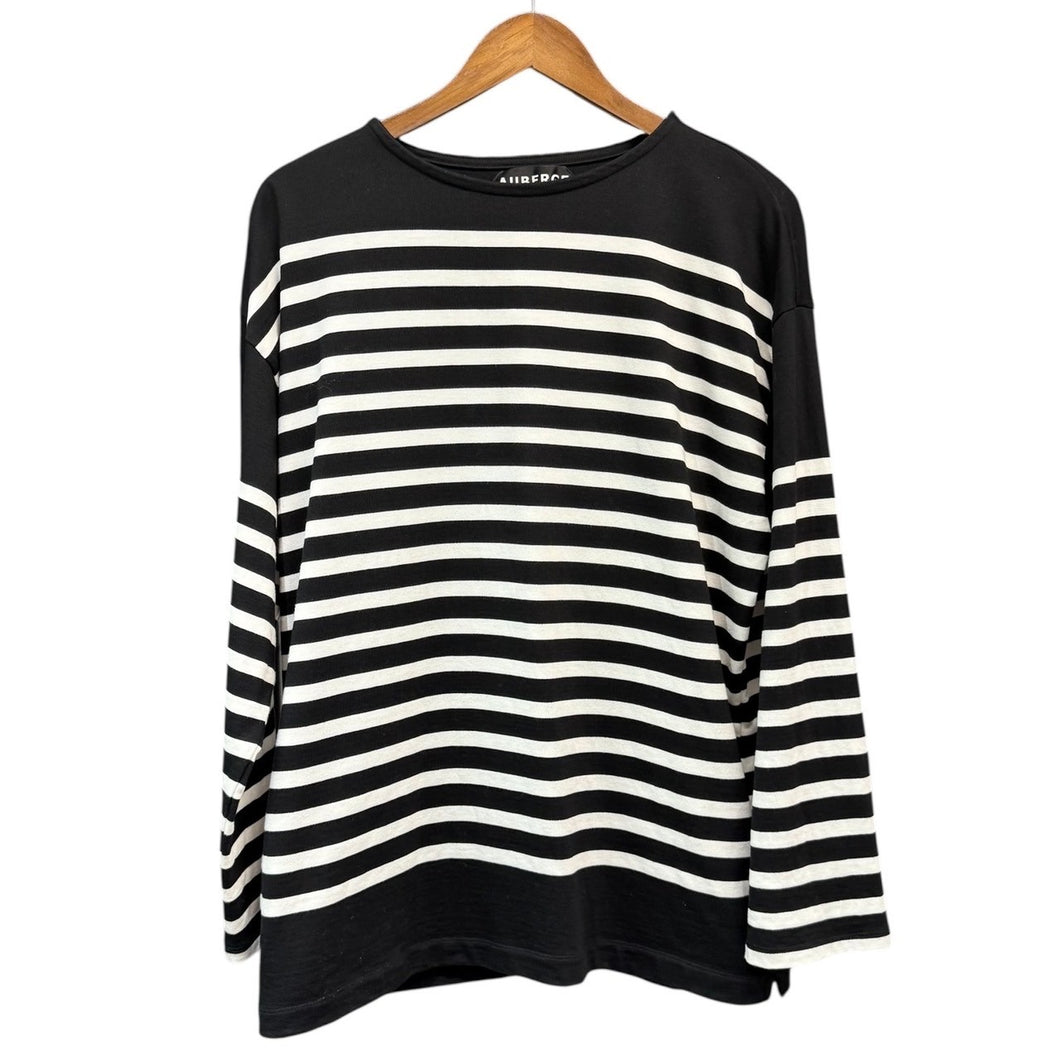 AUBERGE オーベルジュ BIG CHARLOTTE ボーダーカットソー ロングスリーブTシャツ 40 ブラック×ホワイト R14628