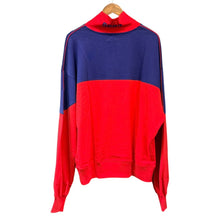 画像をギャラリービューアに読み込む, WILLY CHAVARRIA ウィリーチャバリア 19SS BUFFALO ZIP NECK ハーフジップスウェット M レッド×ネイビー 15677
