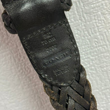 Load image into Gallery viewer, COACH コーチ レザーメッシュナローベルト 75cm ブラック 15464
