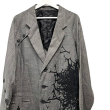 이미지를 갤러리 뷰어에 로드 , Yohji Yamamoto POUR HOMME ヨウジヤマモトプールオム 24SS PATTERNED MULTI FABRIC BUTTONED JACKET グレンチェックロングジャケット HS-J43-807
