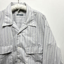 将图片加载到图库查看器，Marvine Pontiak Shirt Makers マービンポンティアックシャツメイカーズ Open Collar SH ストライプオーバーサイズオープンカラーシャツ MPSM-1903S
