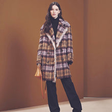画像をギャラリービューアに読み込む, See by Chloe シーバイクロエ 15AW アルパカシャギーチェック柄ダブルブレストコート 13860

