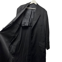 将图片加载到图库查看器，Yohji Yamamoto POUR HOMME ヨウジヤマモトプールオム 23SS GABARDINE W-DOUBLE BODY PEAKED JACKET ウールギャバジンロングジャケット HZ-J27-100
