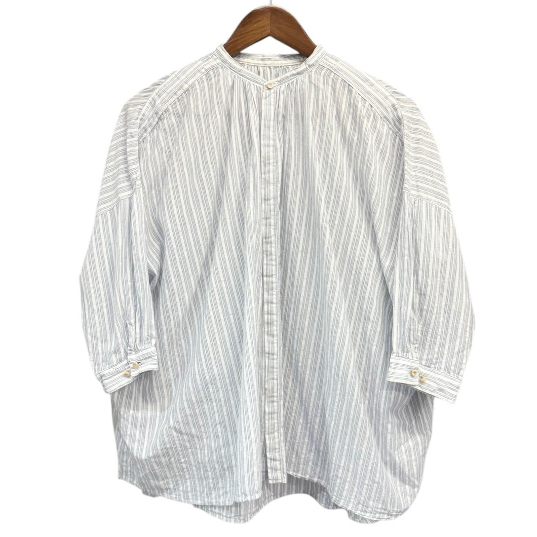 suzuki takayuki スズキタカユキ 22SS khadi shirtⅡ カディコットンストライプシャツ S221-17 14262