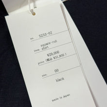 画像をギャラリービューアに読み込む, suzuki takayuki スズキタカユキ square-cut shirt リネンレーヨンシャツ S233-02 00 ブラック R14597
