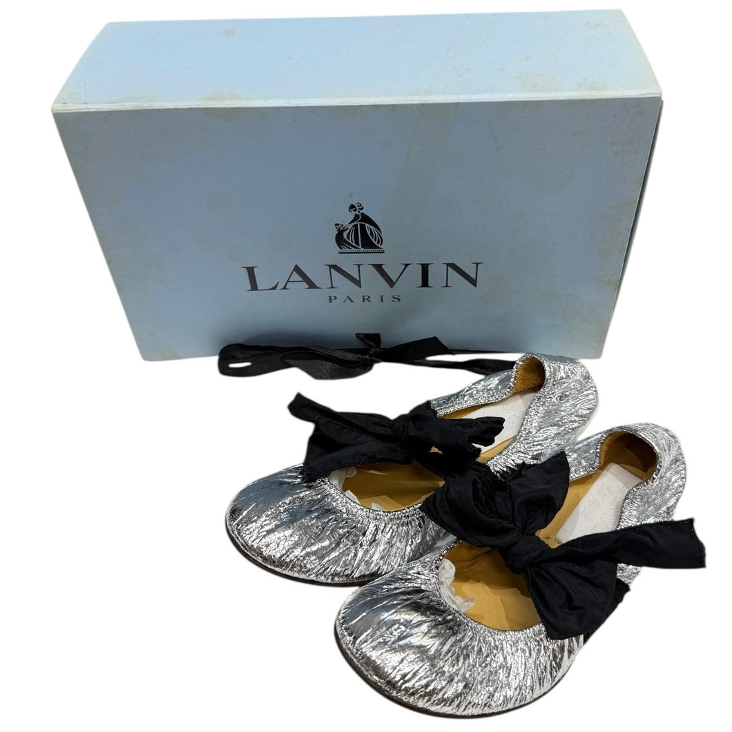 LANVIN ランバン 08SS クラック加工メタリックミラーバレエシューズ パンプス 14522