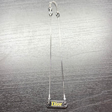 画像をギャラリービューアに読み込む, Christian Dior クリスチャンディオール ベネチアンチェーンロゴプレートネックレス 14365
