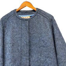 Load image into Gallery viewer, MARNI マルニ 22AW アルパカ混シャギーファーノーカラージャケット 40 ネイビー R14611
