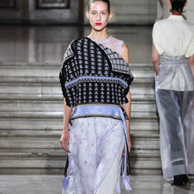 画像をギャラリービューアに読み込む, Mame Kurogouchi マメクロゴウチ 19SS Jacquard Knit Top アシンメトリージャガードニット MM19SS-KN066 14200
