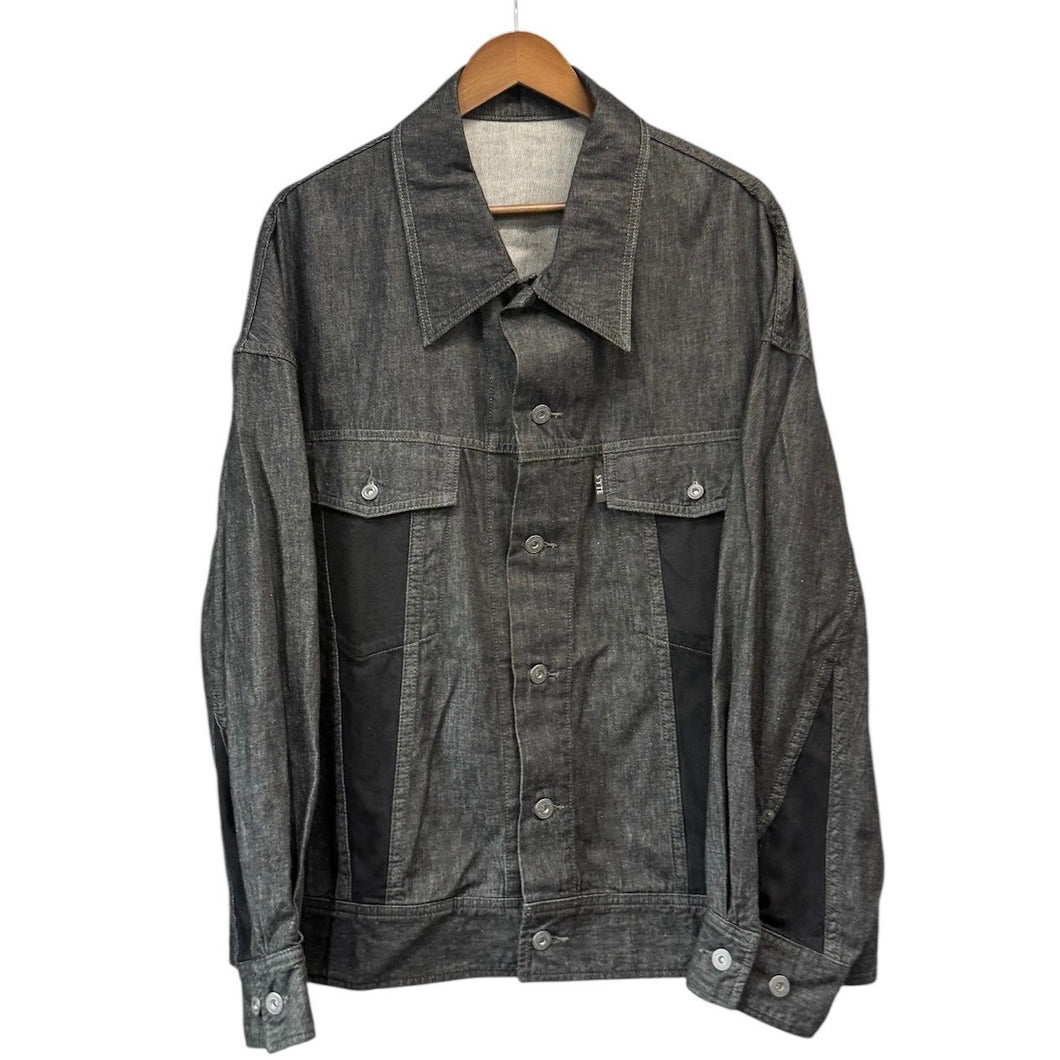 S'YTE by yohji yamamoto サイト ヨウジヤマモト 7oz TWO-TONE DENIM TRUCKER JACKET オーバーサイズデニムジャケット UT-Y14-002 3 ブラック 14816
