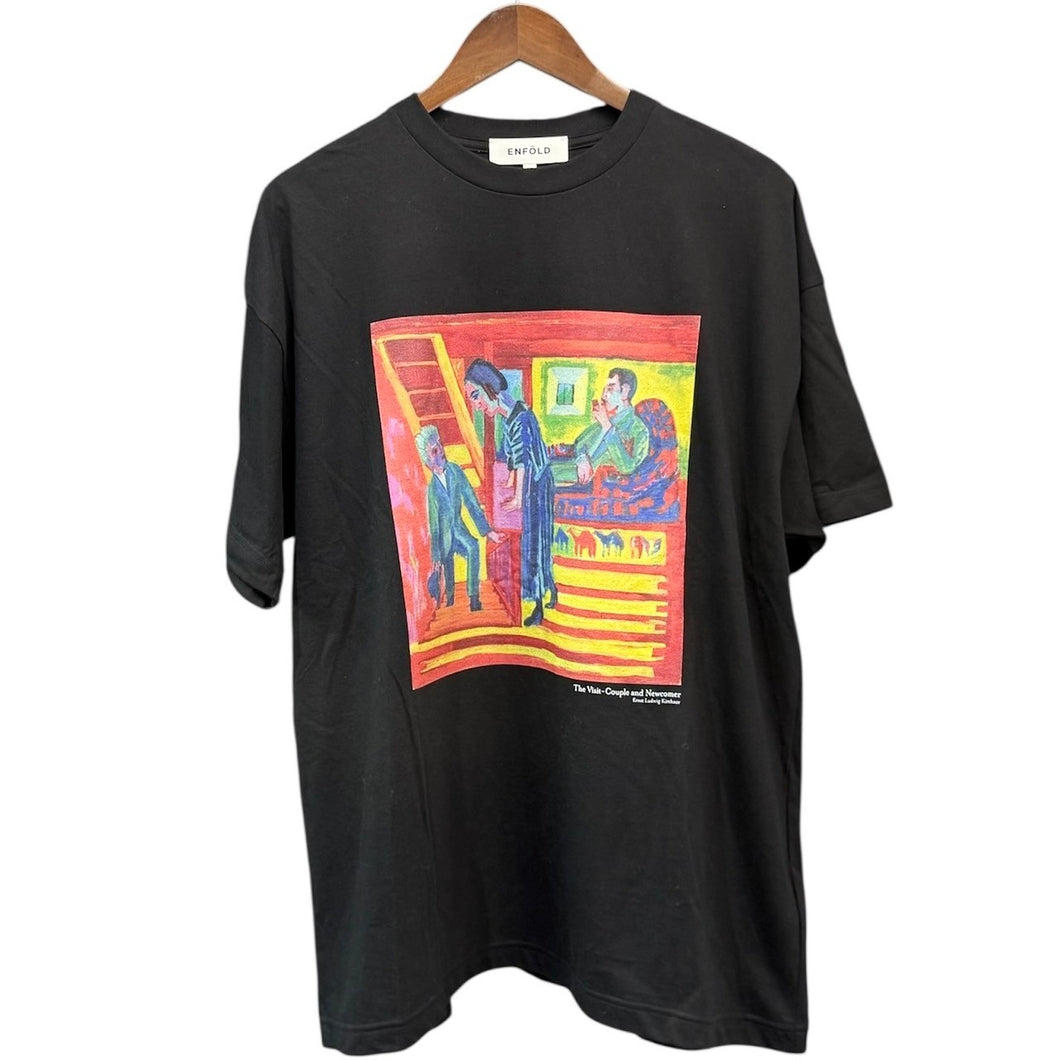 ENFOLD エンフォルド 22AW Ernst Ludwig Kirchner T-SHIRT アートTシャツ 300FA180-0190 38 ブラック R14700