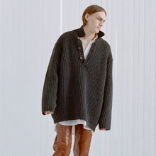 Lade das Bild in den Galerie-Viewer, OUR LEGACY アワーレガシー 22AW BIG PIQUET WOLF GREY CHUNKY WOOL プルオーバーニットセーター M4223BPGM
