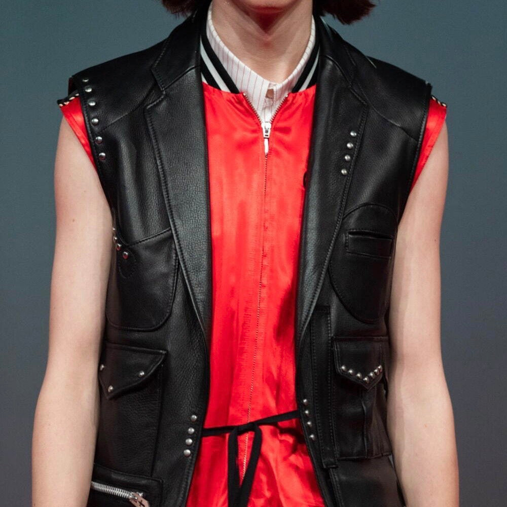 MASU エムエーエスユー 23SS I'M READY Leather Vest スタッズレザー