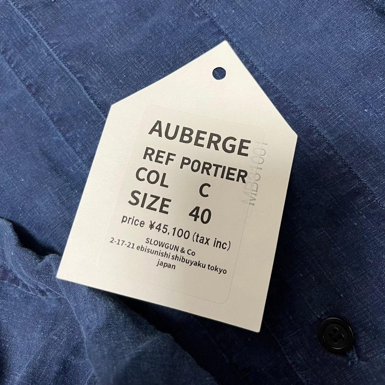 이미지를 갤러리 뷰어에 로드 , AUBERGE 오베르주 PORTIER 린넨 스탠드 컬러 셔츠