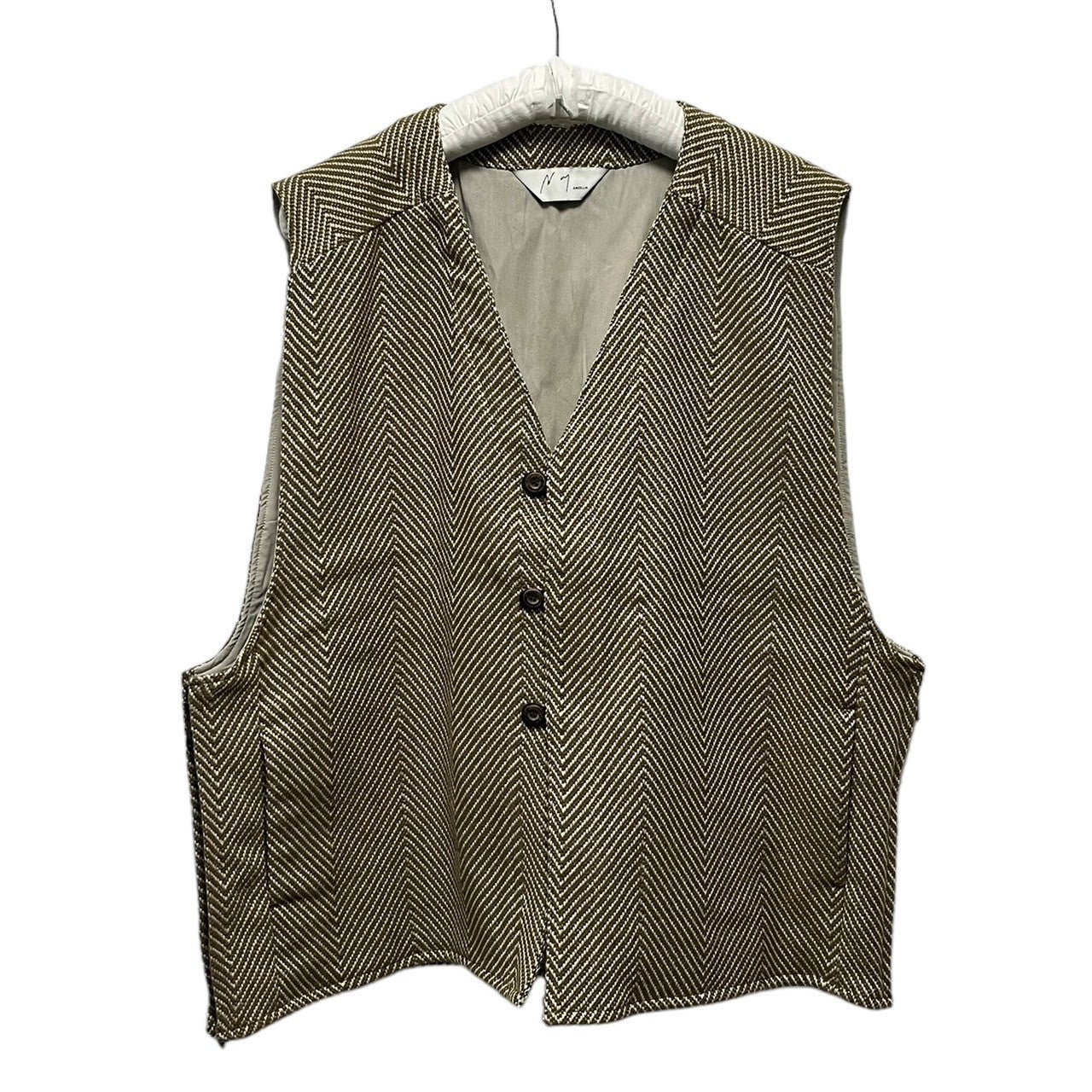 画像をギャラリービューアに読み込む, ANCELLM アンセルム 22AW HERRINGBONE OVER VEST ヘリンボーンオーバーベスト ANC-JK13-B