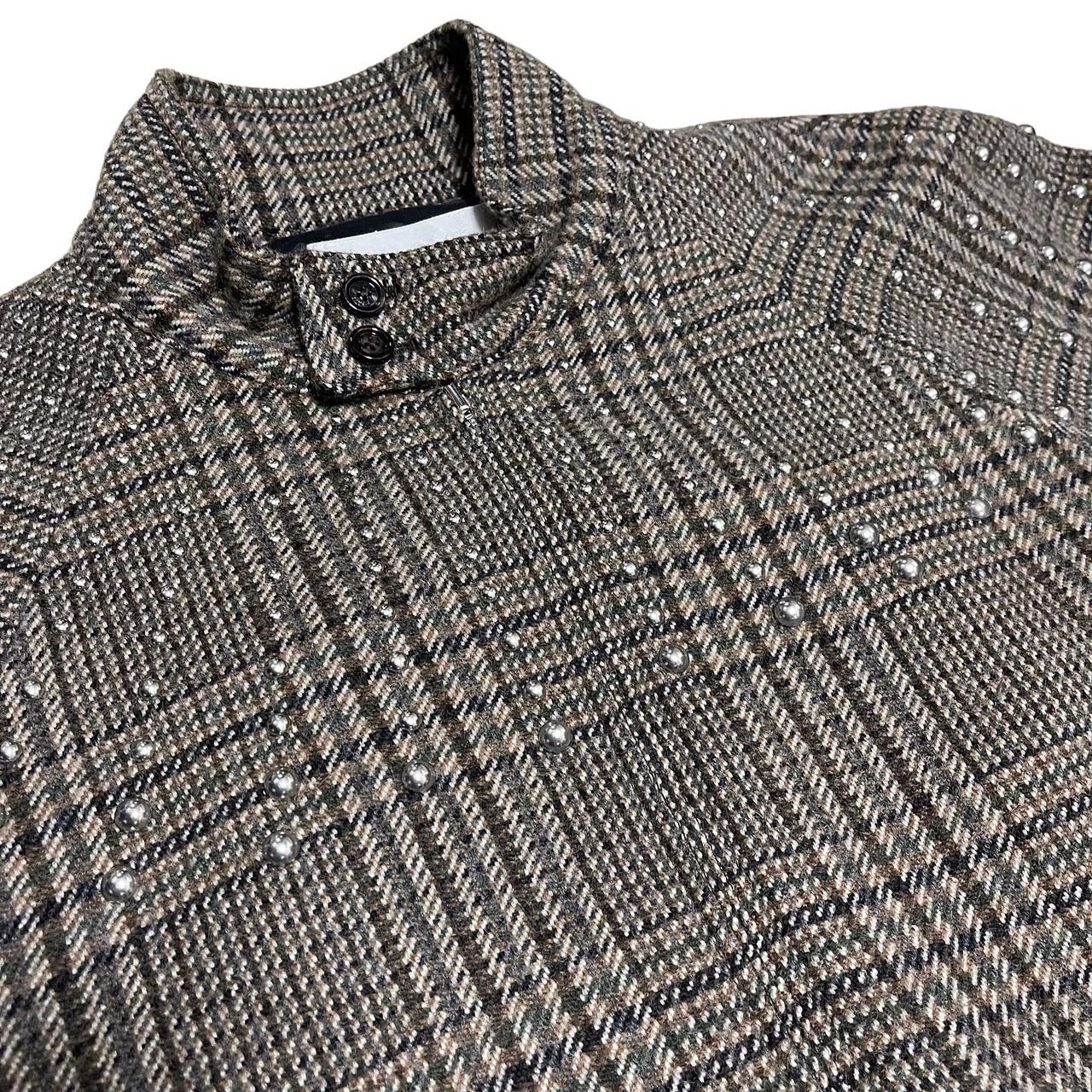 CELINE セリーヌ 22AW TEDDY JACKET WITH STAND UP COLLAR IN CHECKED WOOL  スタッズチェックブルゾン 2V20L826R