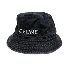 将图片加载到图库查看器，CELINE セリーヌ ウォッシュ加工ロゴ刺繍デニムバケットハット 1347
