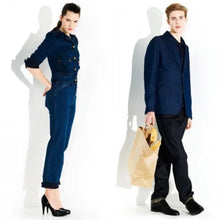 Load image into Gallery viewer, LANVIN×ACNE ランバン アクネ 09SS Denim Collection ノーカラーデニムジャケット
