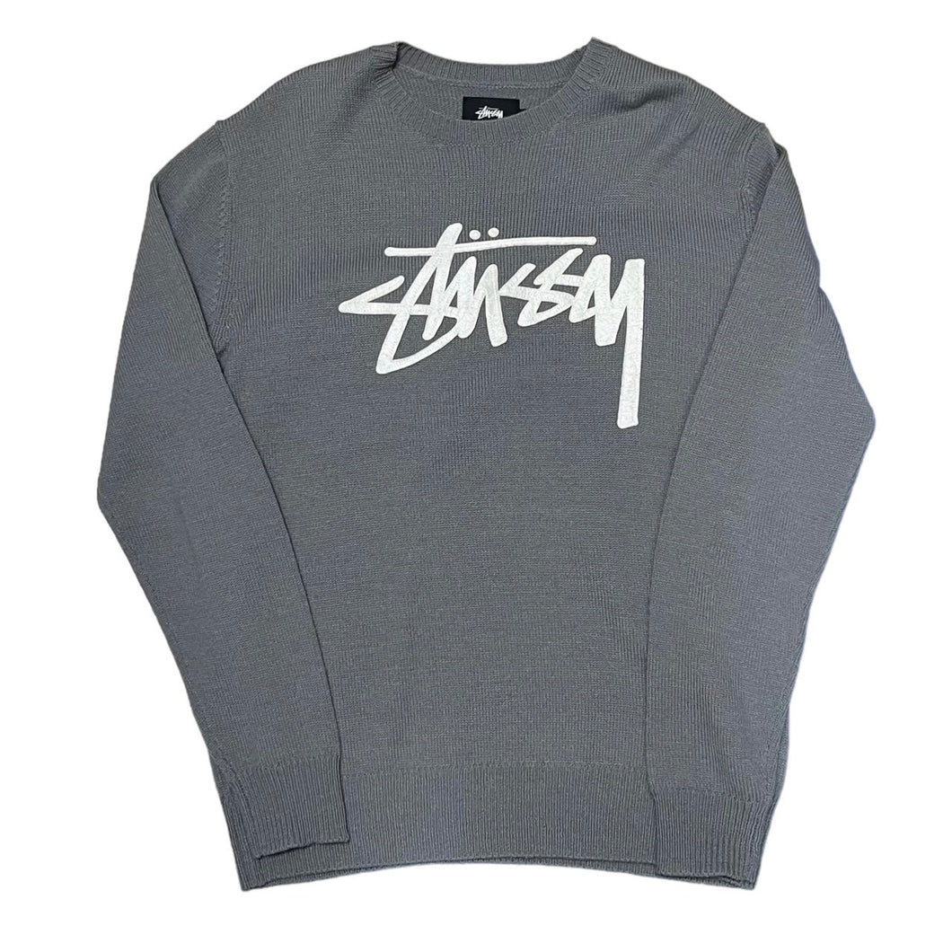 STUSSY ステューシー ロゴデザインクルーネックニットセーター