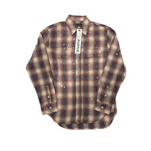 画像をギャラリービューアに読み込む, PURPLE BRAND BLEACH Plaid Regular Fit Flannel Shirt
