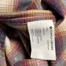 画像をギャラリービューアに読み込む, PURPLE BRAND BLEACH Plaid Regular Fit Flannel Shirt

