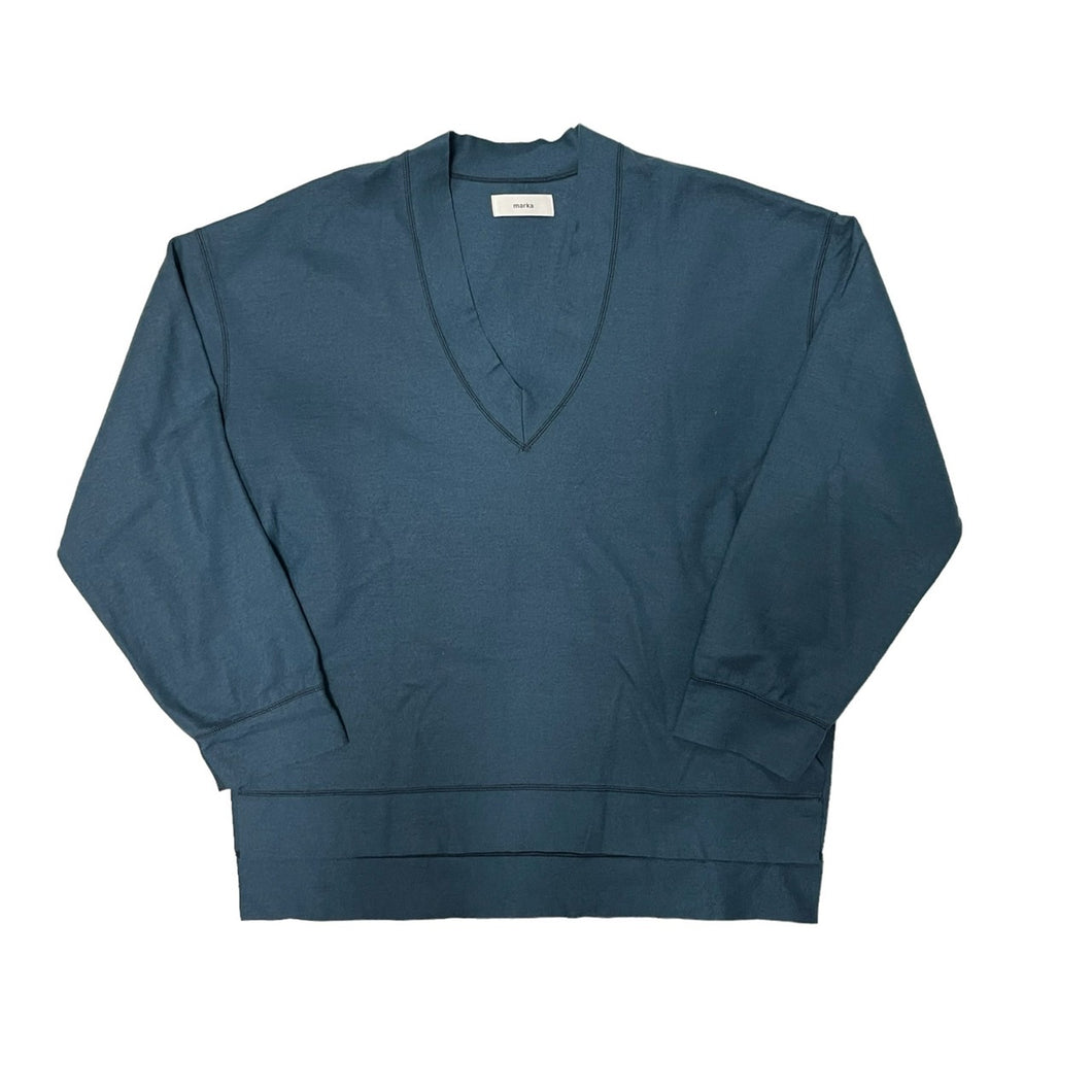 MARKA V-neck side slit pullover