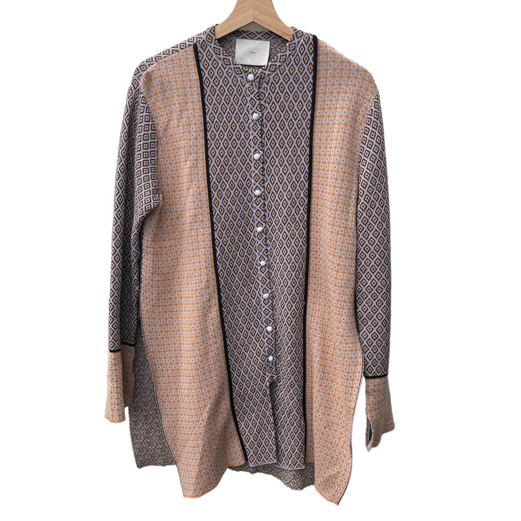 TAN タン KOMON JQ SHIRTS 小紋柄シャツカーディガン 644