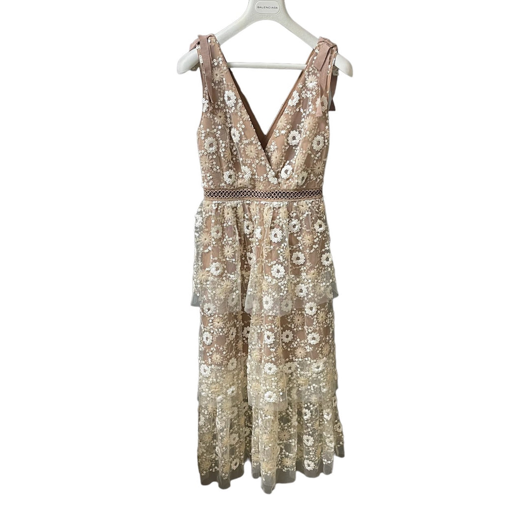 新品未使用　self portrait スパンコール　ドレス self portrait セルフポートレイト フラワースパンコールドレス