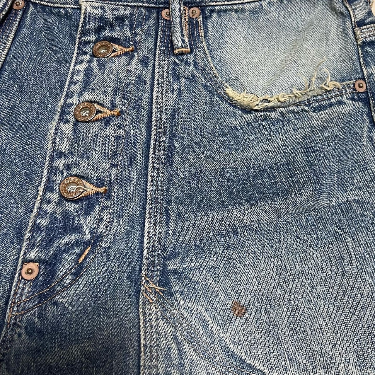 SUGARHILL 22SS FADED DOUBLE KNEE DENIM PANTS PRODUCTED BY UNUSED 