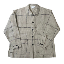Load image into Gallery viewer, ANCELLM アンセルム 22SS DRAWING CHECK LINEN COVERALL チェックリネンカバーオールジャケット ANC-JK01-A
