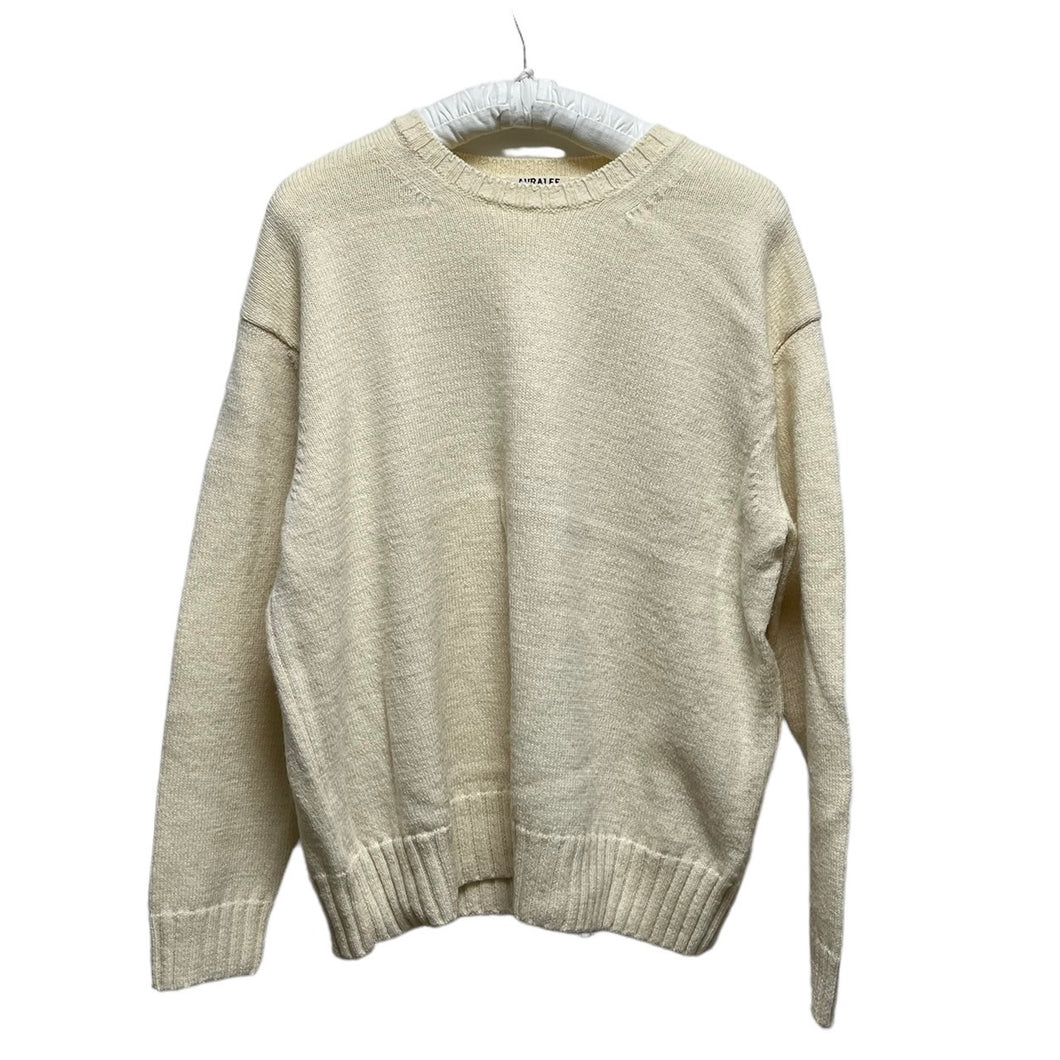 AURALEE オーラリー 18AW UNEVEN WOOL CORD P/O クルーネックニットセーター A8AP03WC